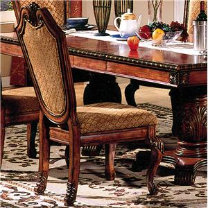 dining ville chateau furniture side chair acme chairs piece formal dream sol interiors del upholstered faux leather seat fabric